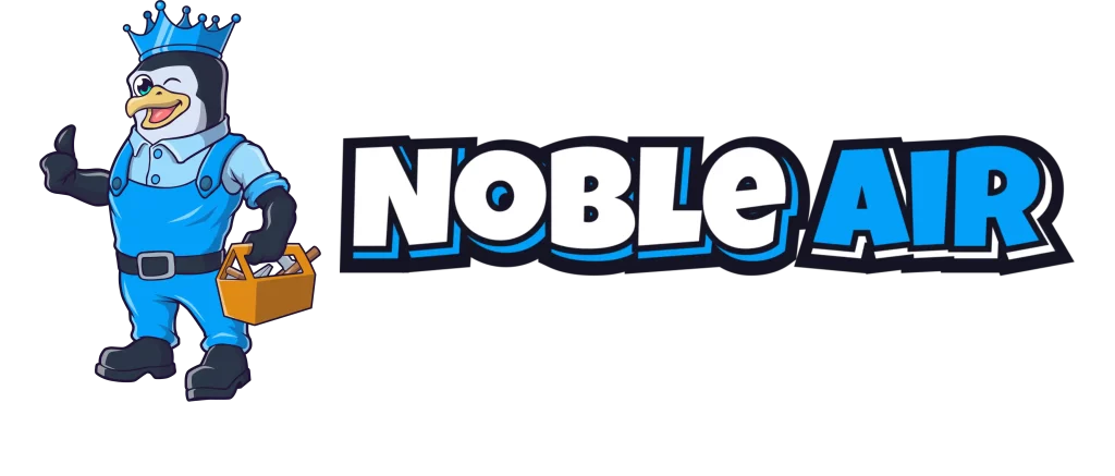 Noble Air Duct Cleaning Mascot and text logo