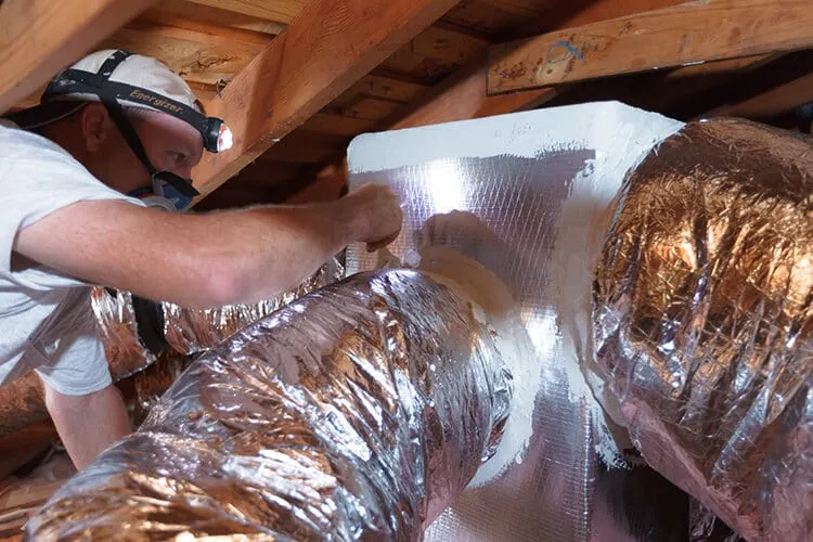 Air duct replacement in Georgetown TX before and after duct replacement photo