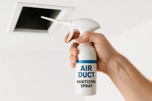 HVAC technician inspecting air ducts, air duct cleaning and chimney sweep company